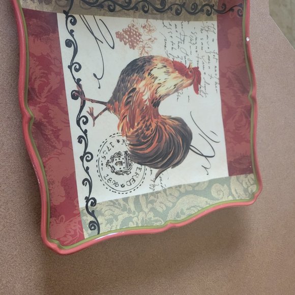 Tuscan Rooster Dinner Plate Set by Pamela Gladding (damaged) - Picture 4 of 6